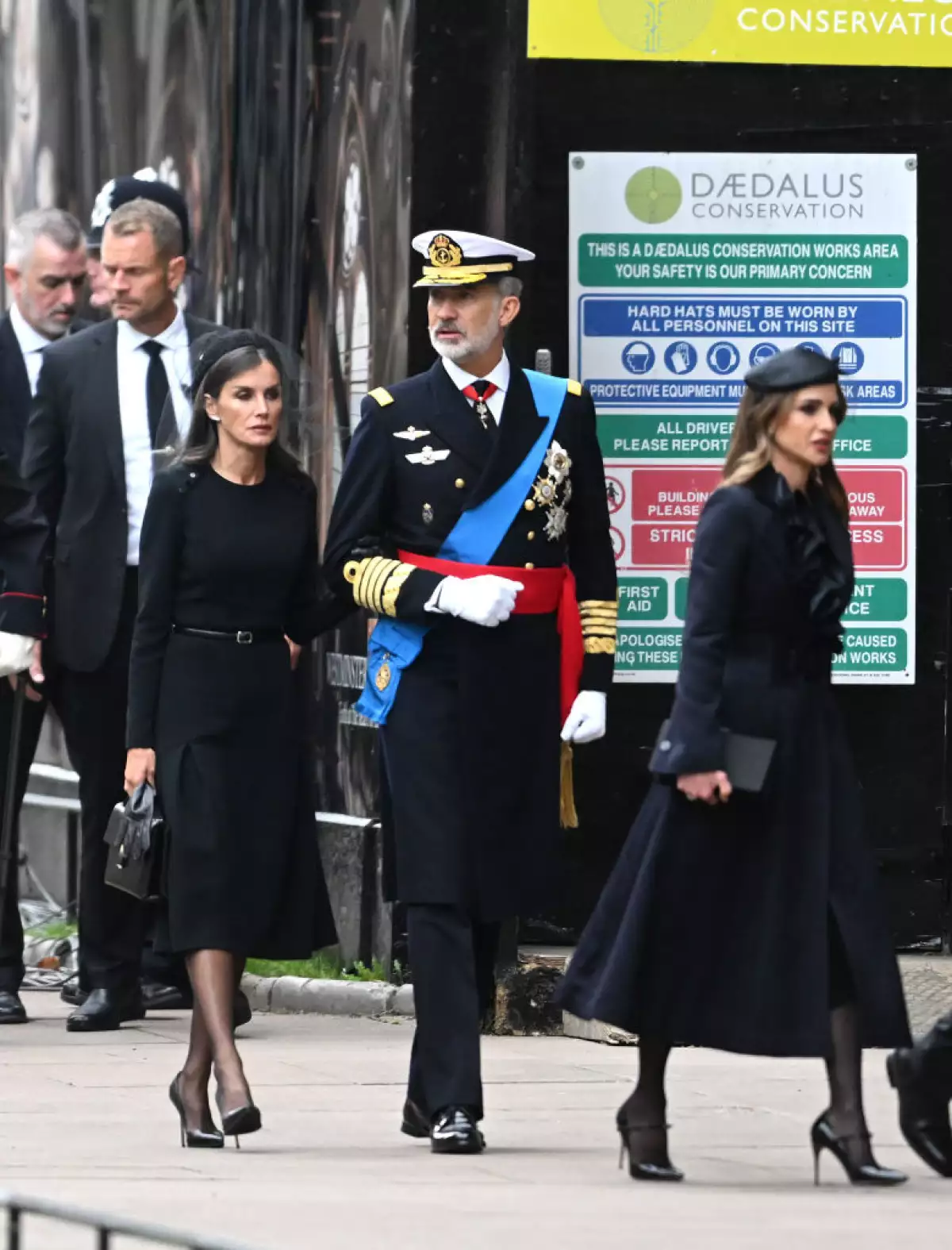 La reina Letizia, el rey Felipe VI y la reina Rania