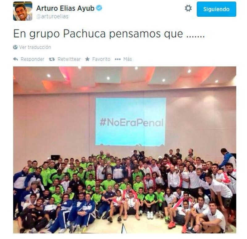 El empresario y el equipo Pachuca también expresaron su inconformidad ante la jugada que definió el partido.
