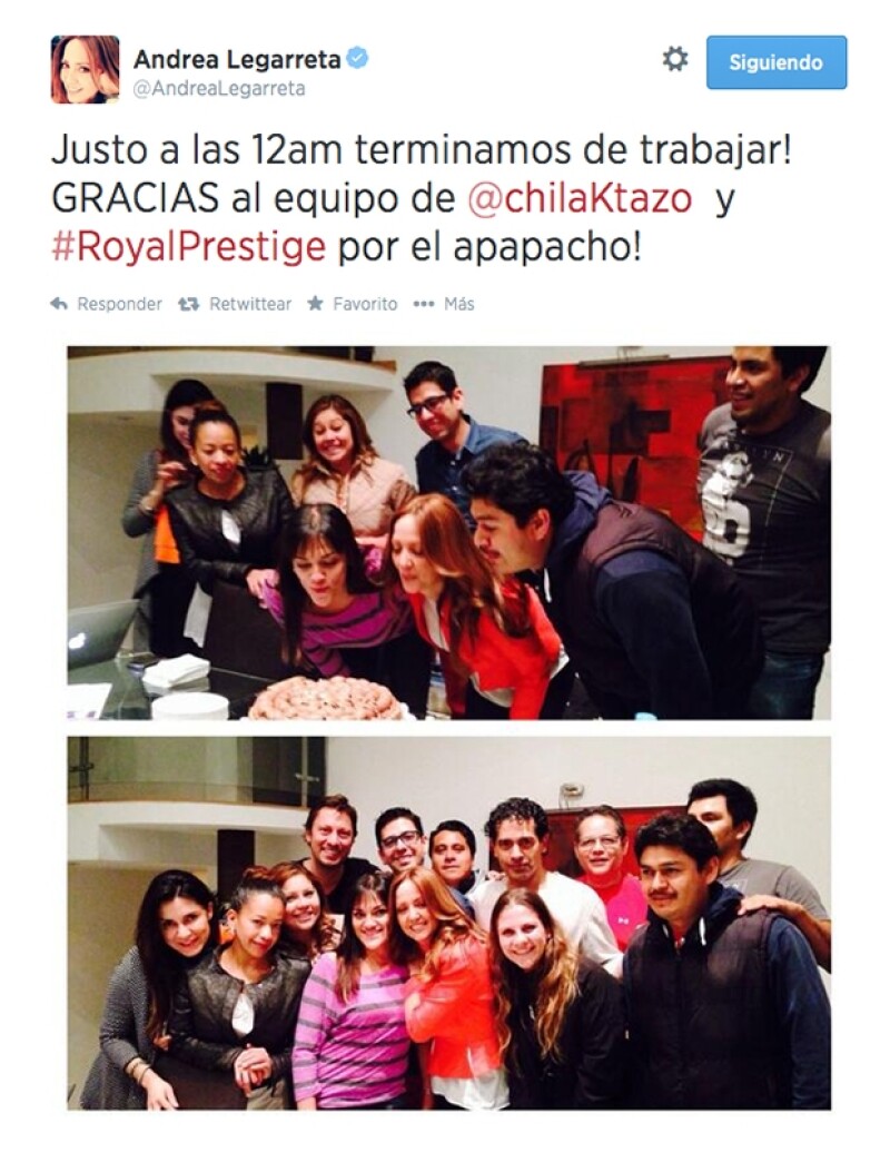 Andrea es muy activa en redes sociales, por lo que muchas de sus felicitaciones le llegaron por este medio.