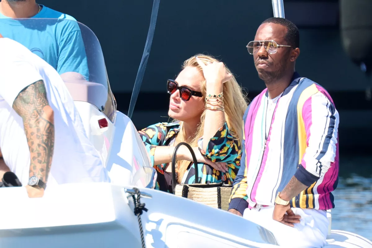 Adele and fiance Rich Paul are seen boarding a boat in Sardinia, Italy - 19 Jul 2022