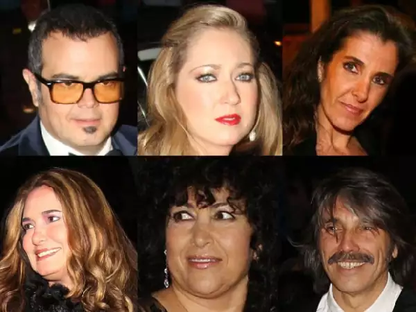 Aleks Syntek, Karen Coronado, Nieves Fernández (arriba), Tania Libertad, Amanda Miguel, Diego Verdaguer (abajo) estuvieron en la misma mesa.