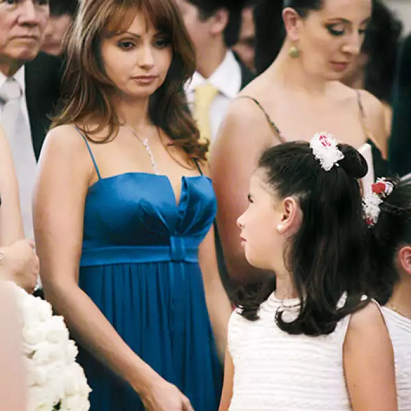 En la boda de su tía Cecilia Peña.