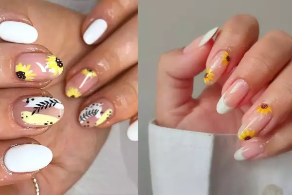 diseños-de-uñas-con-girasoles