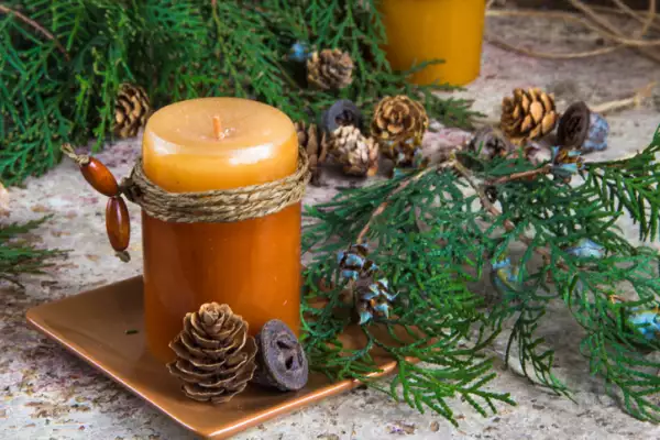 Christmas decoration, candle for New Year