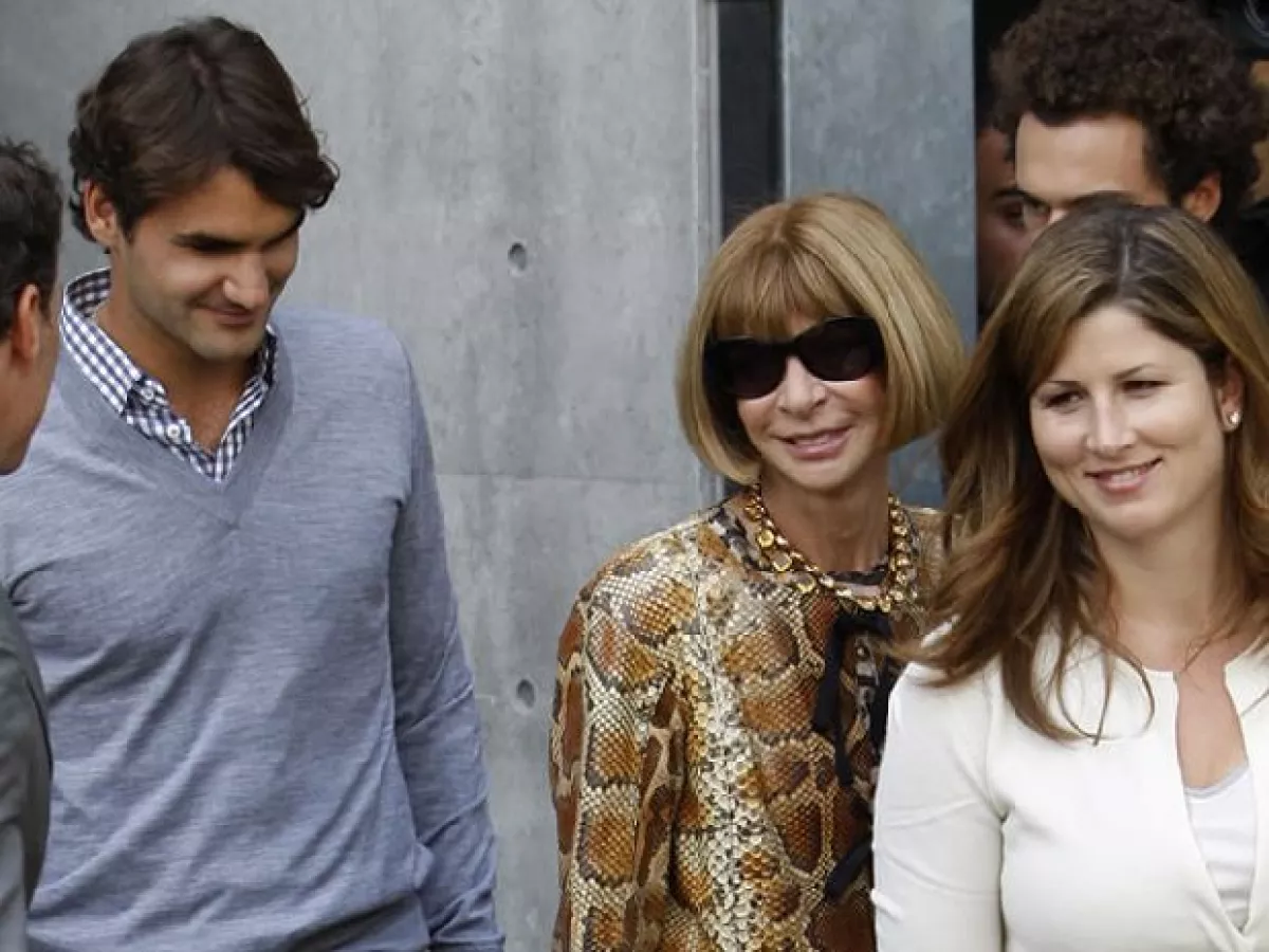 Reger llegó acompañado de su esposa, Mirka, y la gurú de la moda, Anna Wintour.