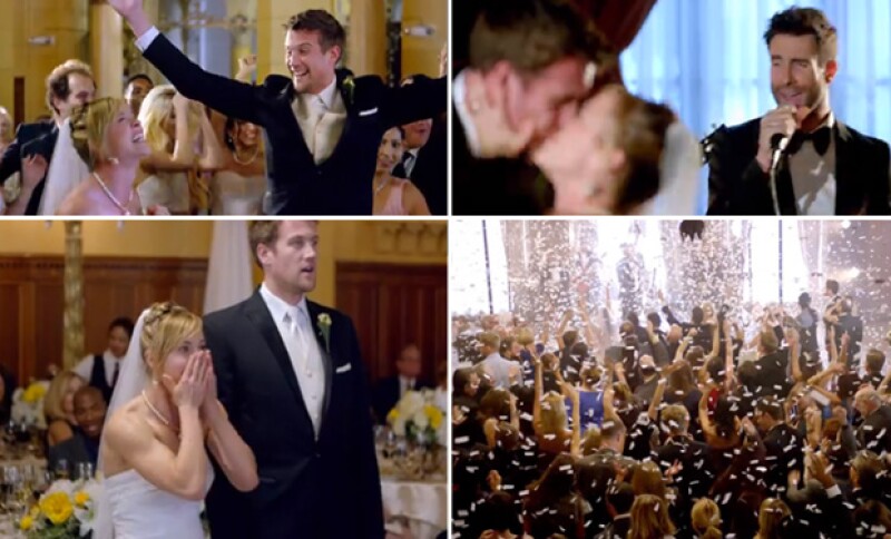 Los integrantes de Maroon 5 tuvieron toda una intensa tarde de wedding crashers.