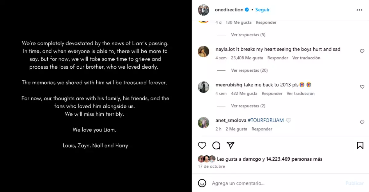 Mensaje de One Direction