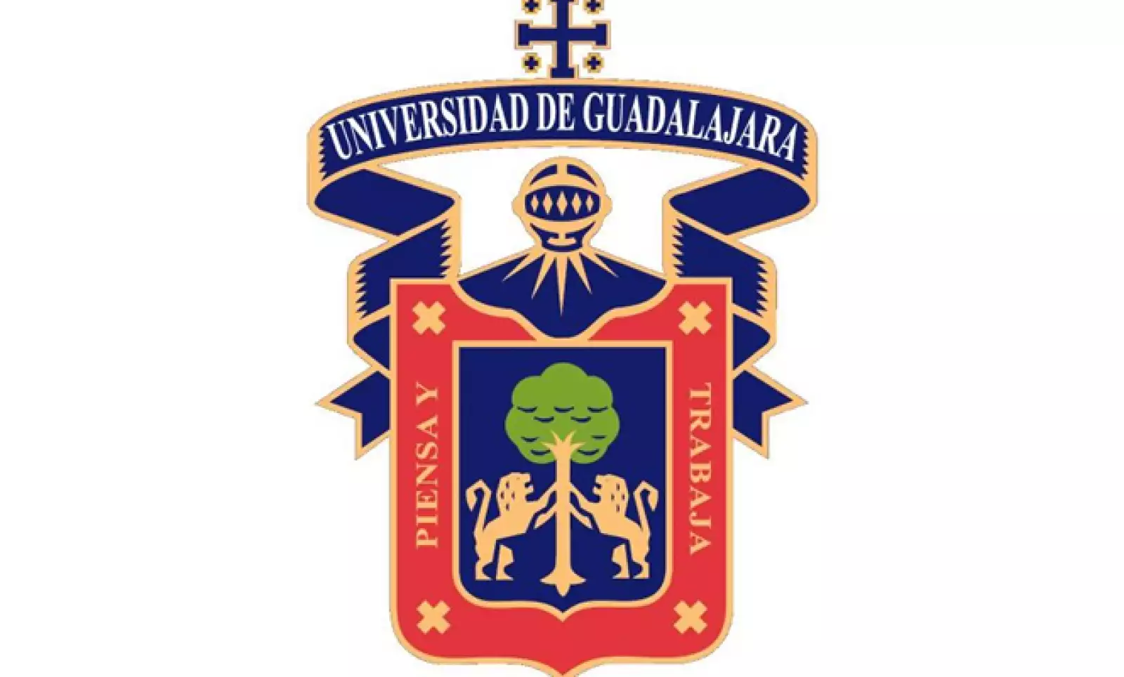 Éste es el escudo de la Universidad de Guadalajara, la cual es dirigida actualmente por el rector Marco Antonio Cortés Guardado.
