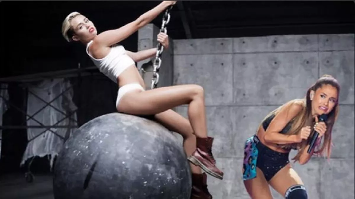 Miley Cyrus y su video Wrecking Ball se unieron a las imágenes de broma.