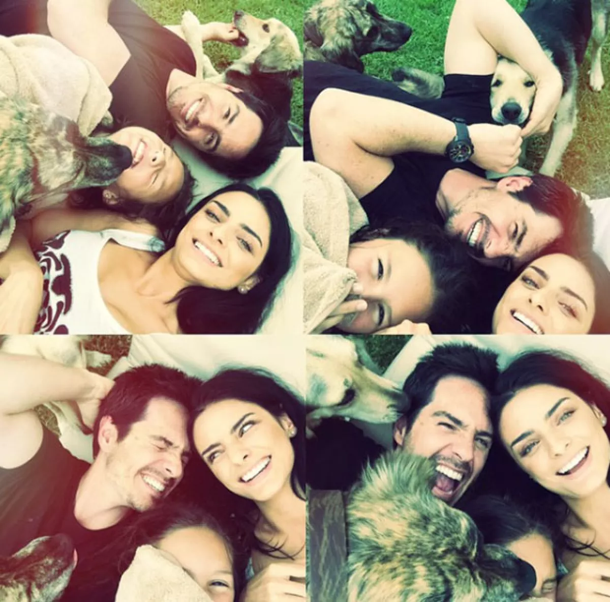 Los tres se divierten como en familia.