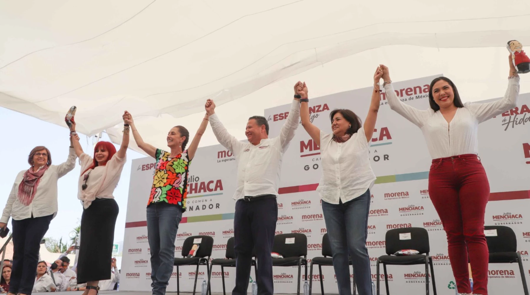 Presidenta, presidenta!”, gritan a Sheinbaum en mitin de candidato de Hidalgo