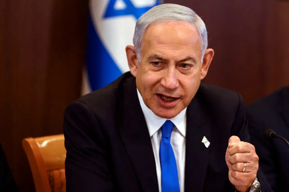 El primer ministro israelí, Benjamin Netanyahu, convoca una reunión del gabinete en la oficina del Primer Ministro en Jerusalén, el 23 de febrero de 2023.