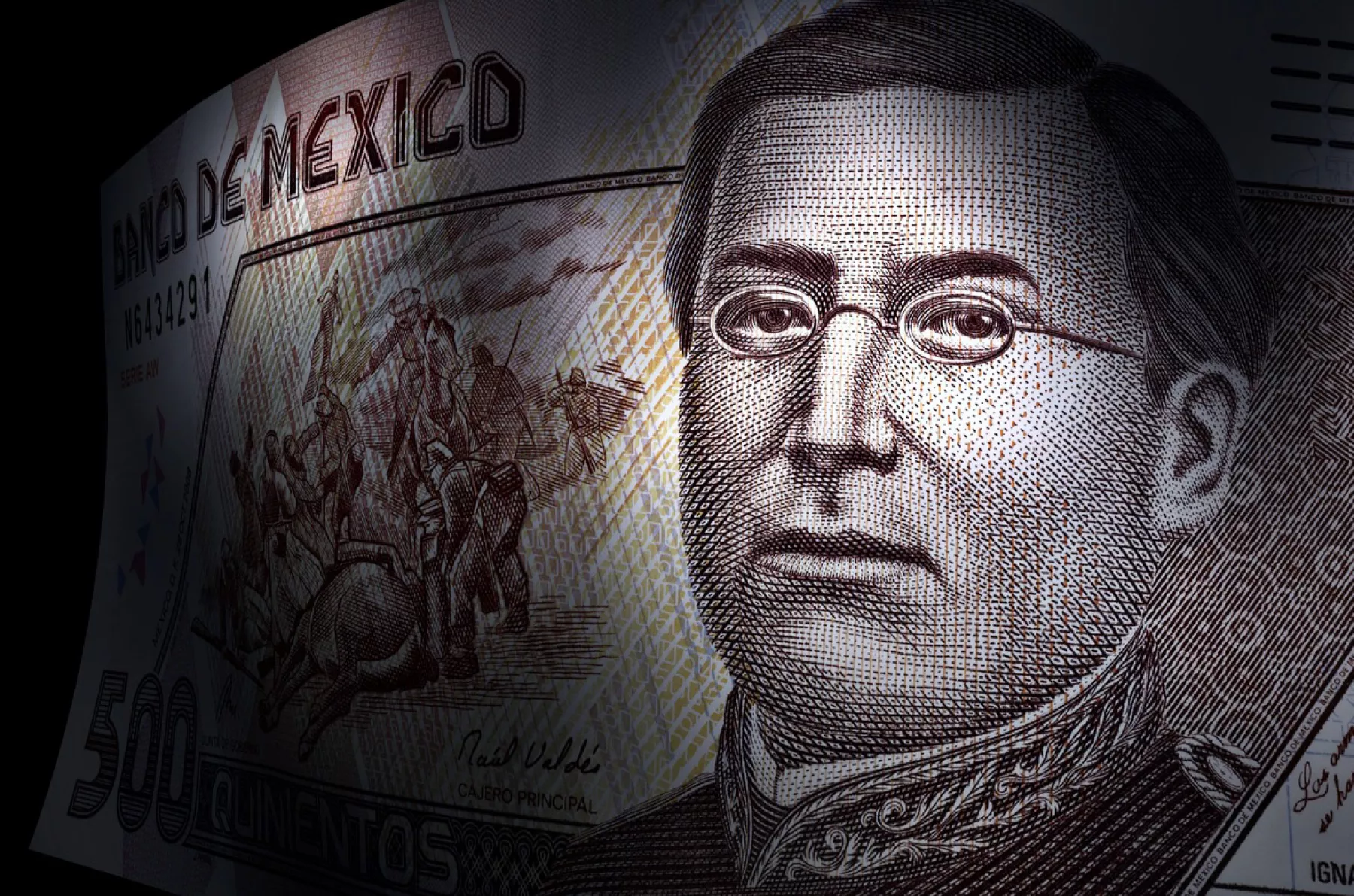 (Detalle de billete mexicano)