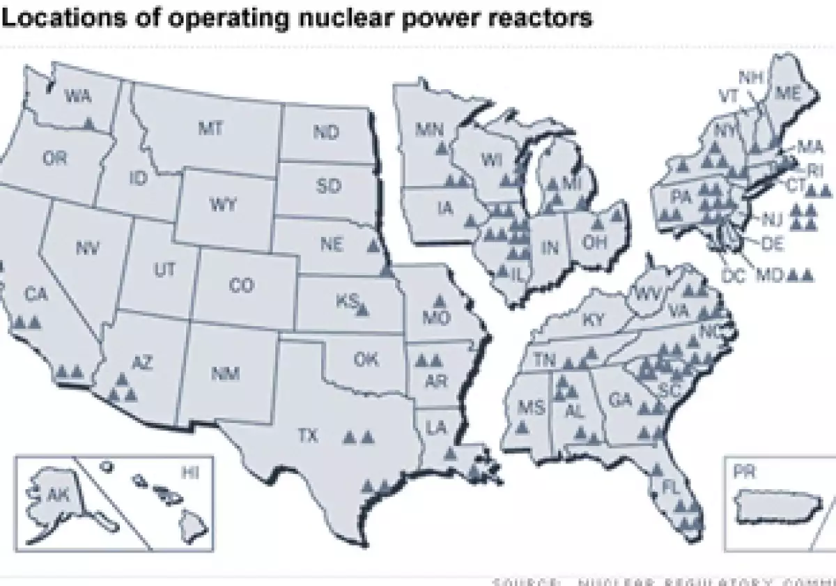  Se asegura que las instalaciones nucleares de EU están diseñadas para soportar tsunamis y terremotos.  (Foto: CNNMoney)