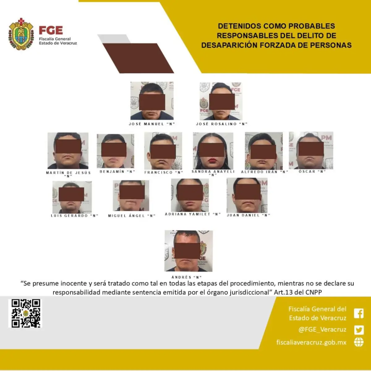detienen a 13 policías de veracruz por desaparición forzada