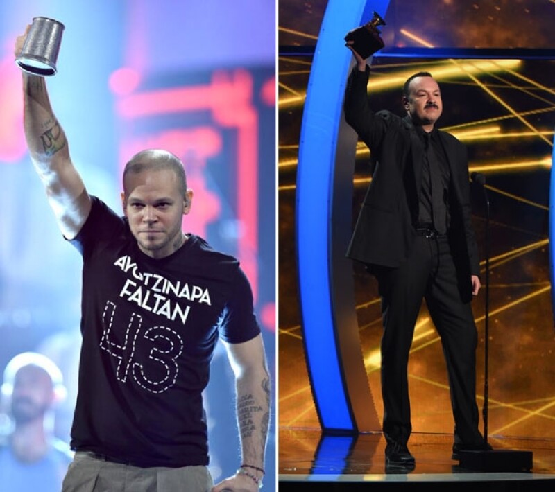 René de Calle 13 sorprendió con su playera en pleno show, mientras que Aguilar dedicó su premio a nuestro país.