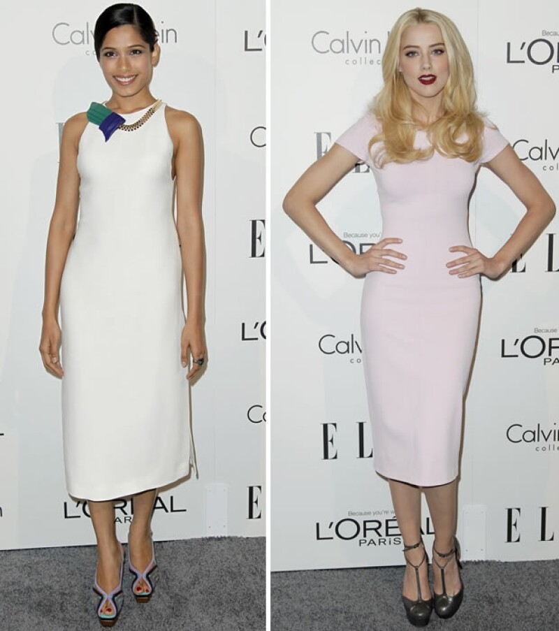 Freida Pinto (izquierda), Amber Heard (derecha).