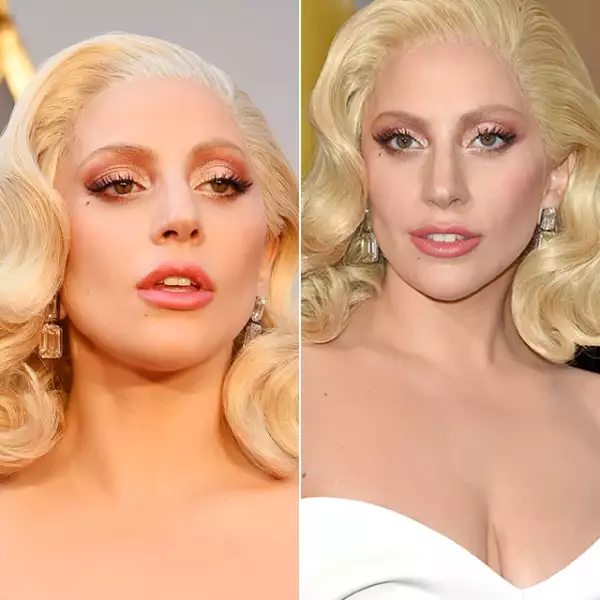 Nos encantó la vibra vintage que Lady Gaga le dio a su look. Llevó el pelo en ondas clásicas tipo Old Hollywood, los ojos con sombras metálicas y unas pestañas extra largas.