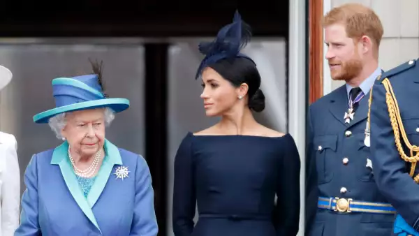 Reina Isabel II, Meghan Markle y el príncipe Harry