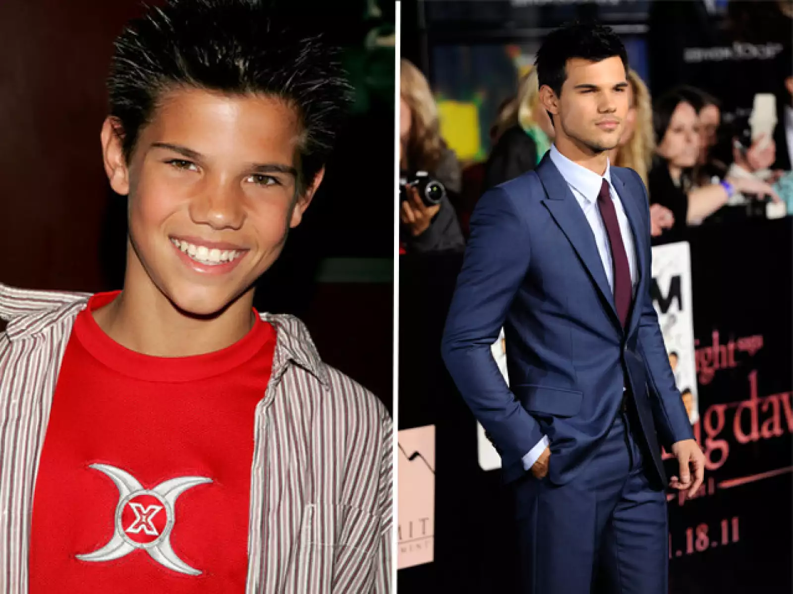 Taylor Lautner, Su reconocimiento internacional empezó a desarrollarse cuando fue elegido para representar el papel de Jacob Black en el largometraje Crepúsculo en 2008 y en sus secuelas, tituladas The Twilight Saga: New Moon y The Twilight Saga: Eclipse.