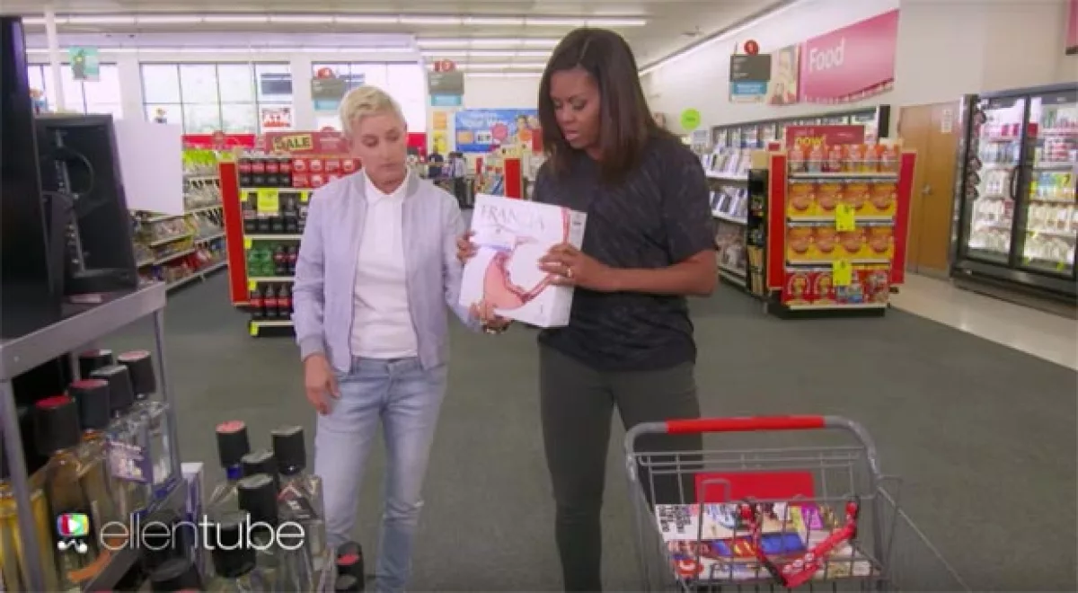 Primero Britney Spears y ahora Michelle Obama, Ellen sigue demostrando lo divertido que puede ser salir de compras con ella.