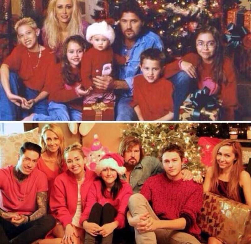 En esta imagen vemos el antes y después de la familia de Miley.