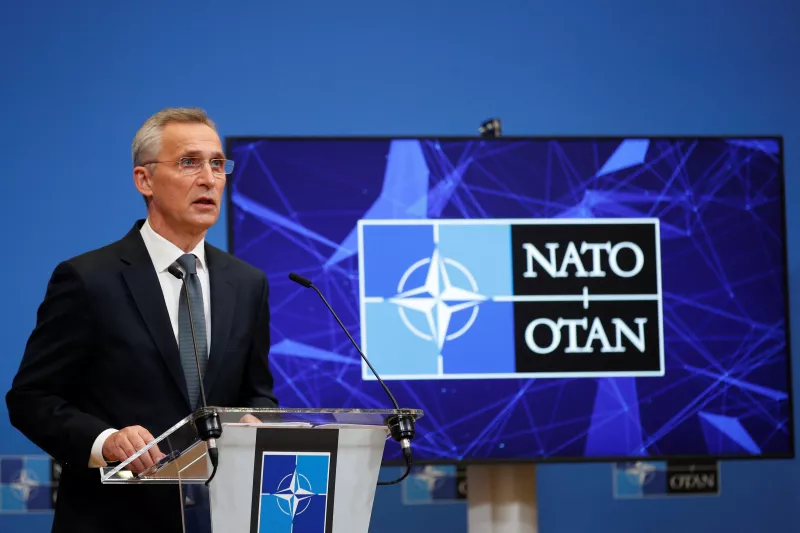 El secretario general de la OTAN, Jens Stoltenberg habla durante una conferencia de prensa en la sede de la Alianza en Bruselas, Bélgica. 