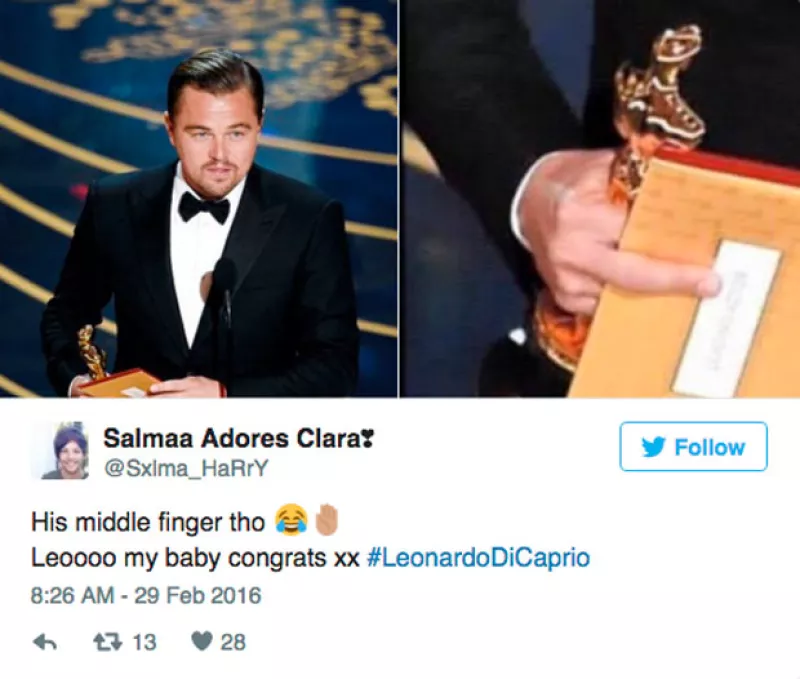 Durante su discurso de aceptación, el dedo medio del actor resaltó de entre el premio y el sobre que lo nombraba ganador y ahora hay una discusión en Internet sobre si lo hizo apropósito o no.