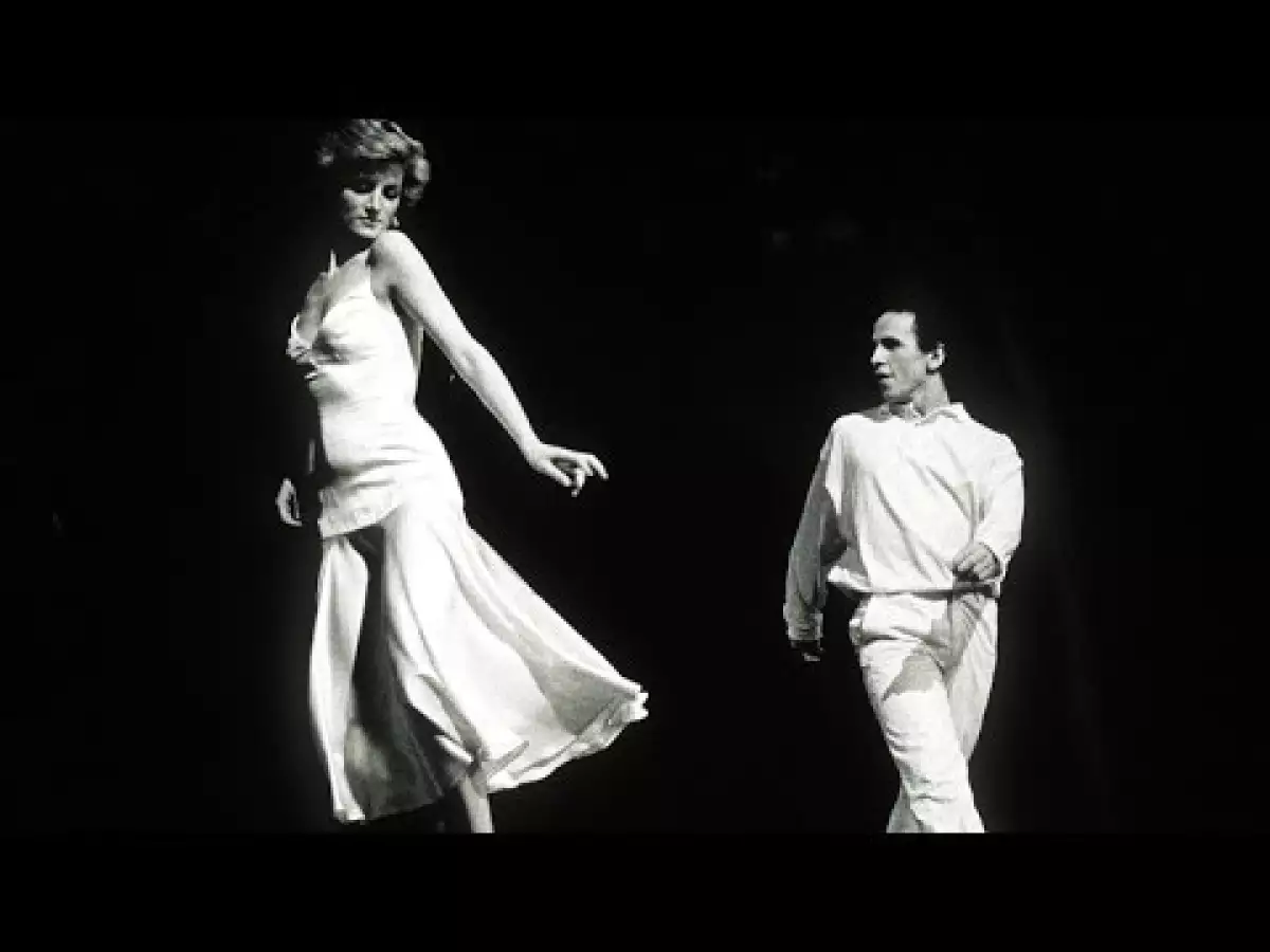 Diana y el bailarín Wayne Sleep en la Royal Opera House.
