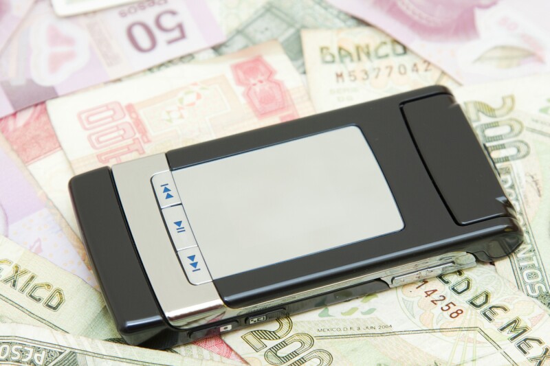 mobile phone and mexican pesos