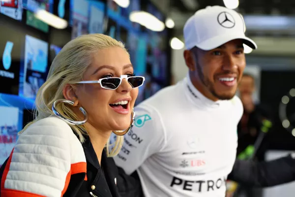 Christina Aguilera y Lewis Hamilton