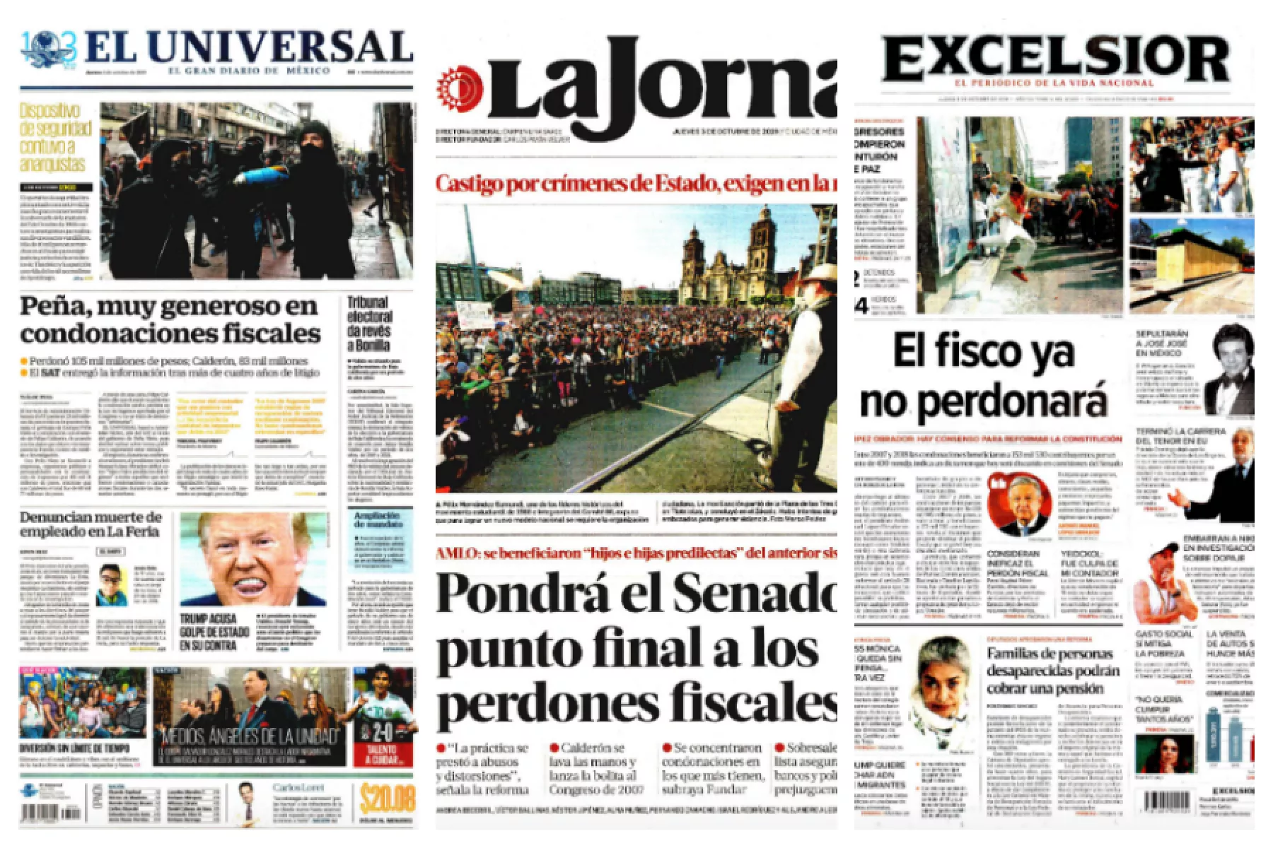 Portadas del 3 de octubre