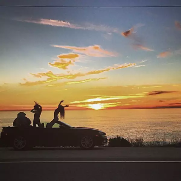 Road trip LA-SF Sunset on the road.