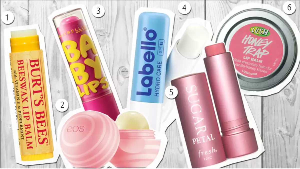 Burt's Bees, EOS, Maybelline, Labello, Fresh y Lush.