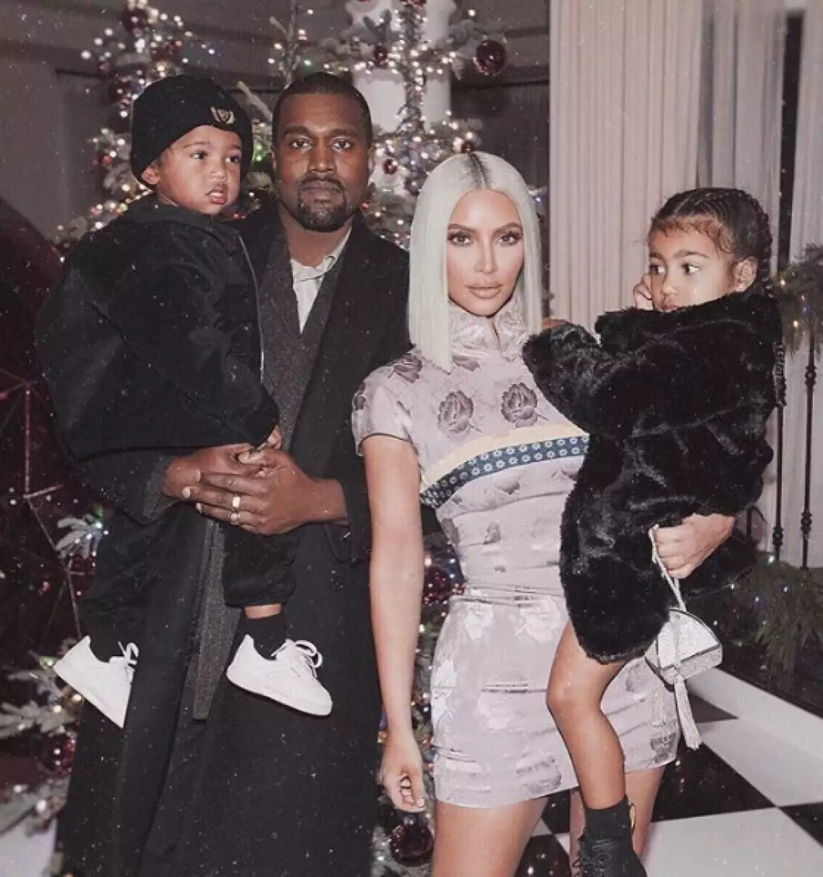 Kim Kardashian, Kanye West, North, Saint