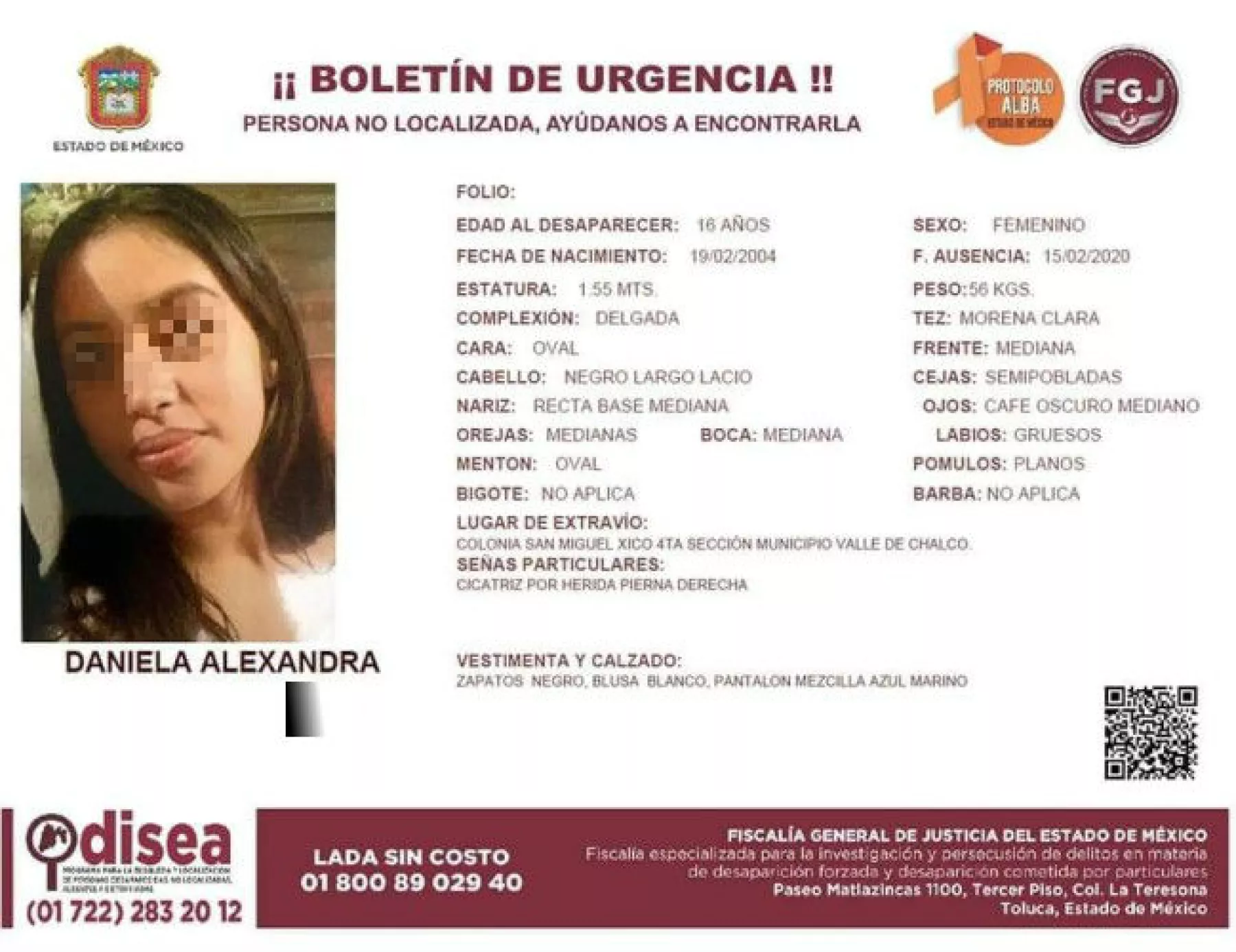 joven 16 años localizada