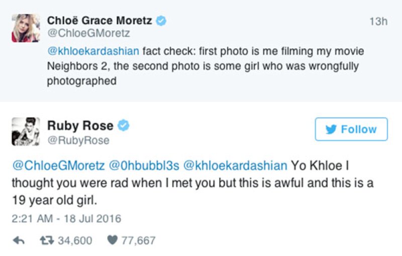 Ruby Rose no dudó en defender a la actriz.