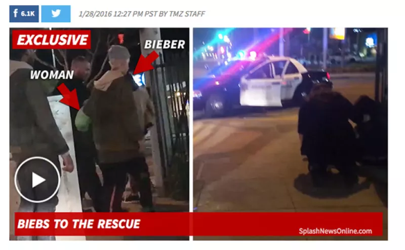 El cantante no lo pensó dos veces y se detuvo para ayudar a una mujer que pedía ayuda tras ser supuestamente golpeada por un coche.