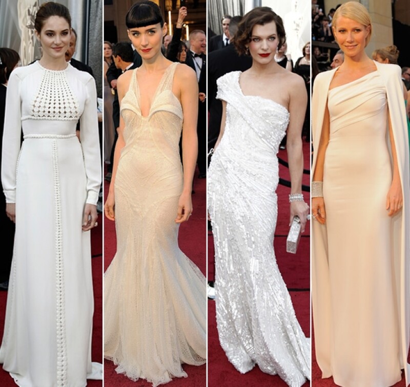 Ellas fueron las mejor vestidas en color perla.
