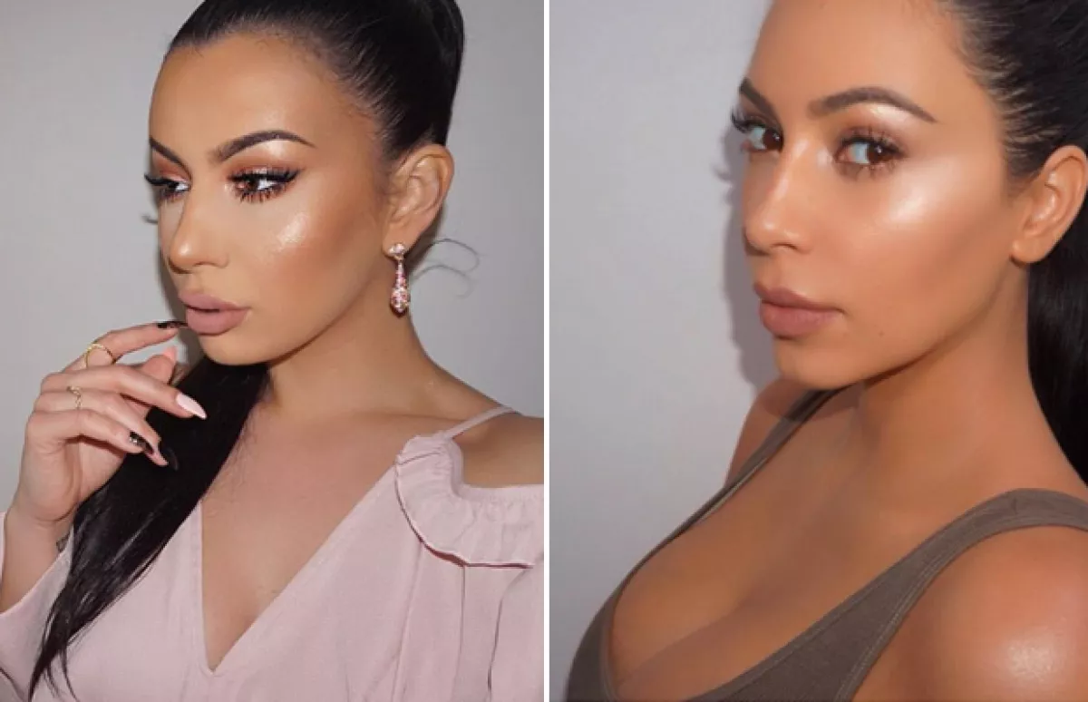 Jelena ha tratado de imitar el makeup de Kim.