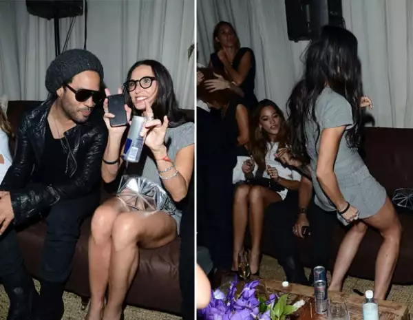 Demi uso un vestido tan corto que tuvo que cuidarse de no enseñar de más.