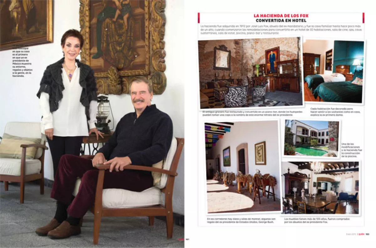 La pareja nos hizo hincapié en que su caso es el primero en que un ex presidente de México muestra su entorno, regalos y objetos a la gente, en la hacienda.