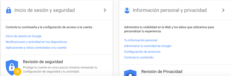 Info personal y privada