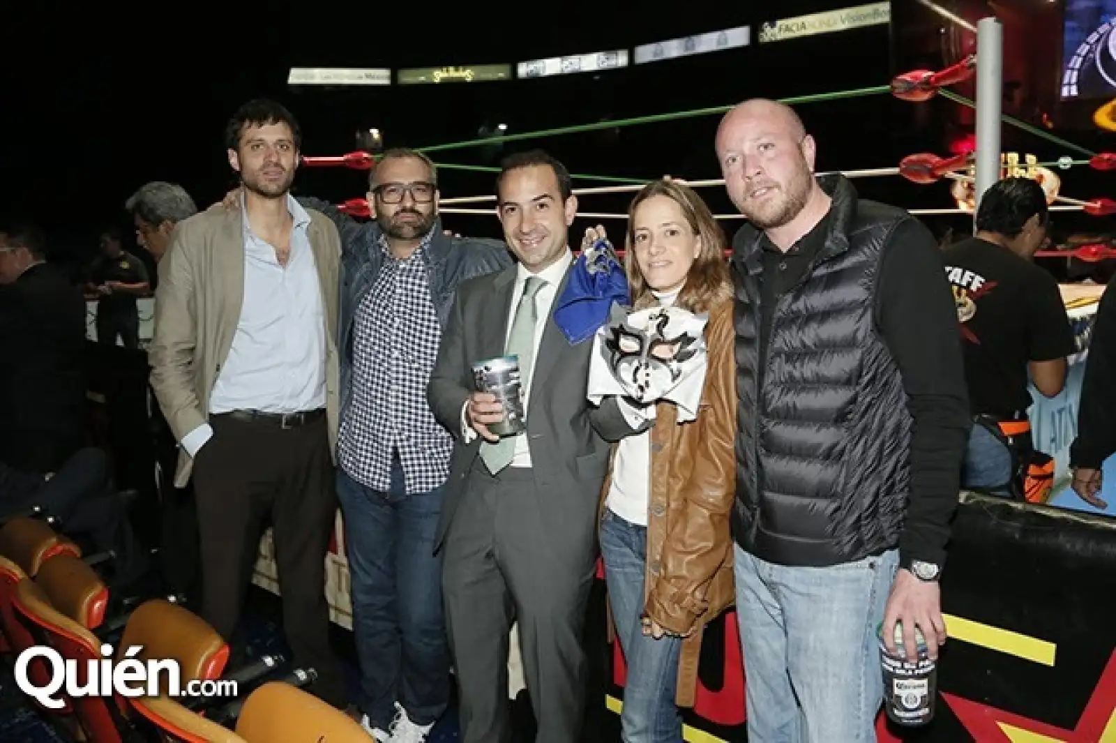 Andrés Alvarado,Héctor Falcón,Pepe y Susana Cortina con Rafael Sosa