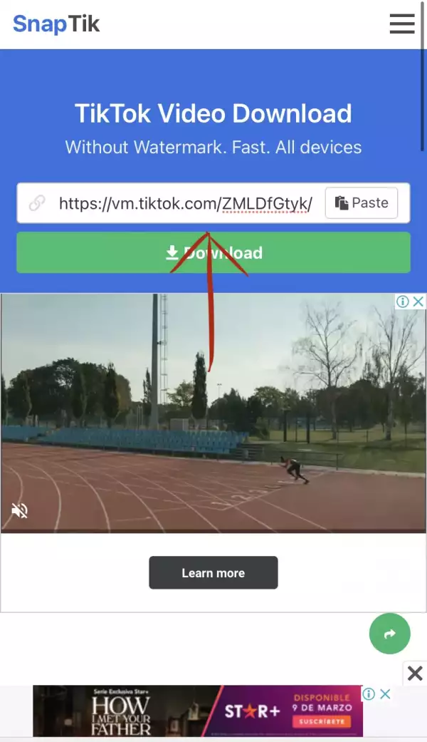 Descarga videos de Tiktok sin marca de agua paso 5