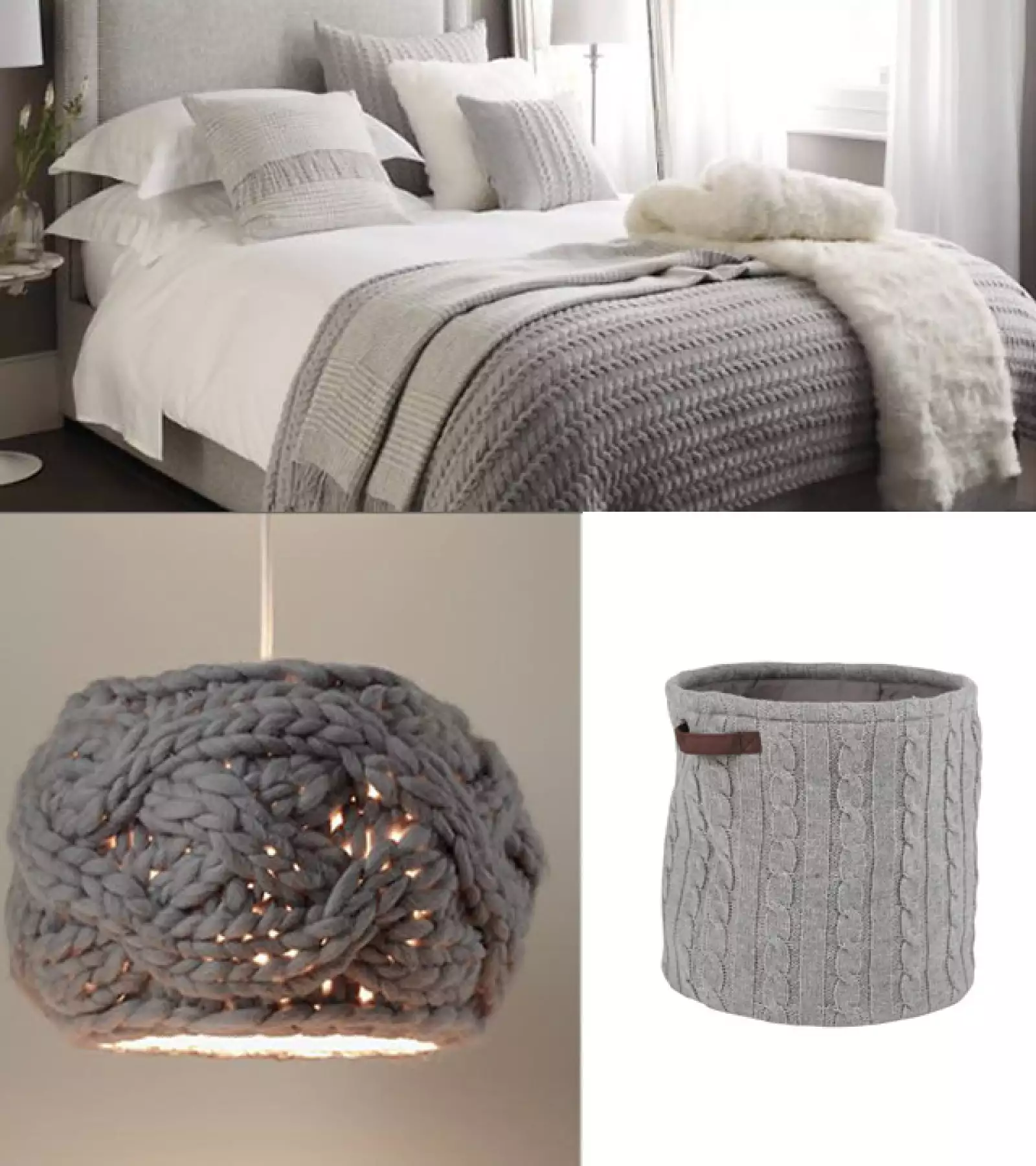 El tejido nunca fue tan cool como ahora. Combina diferentes cobijas de tejido en la misma gama de colores y tu cuarto estará in. Aquí otros accesorios que pueden complementar.