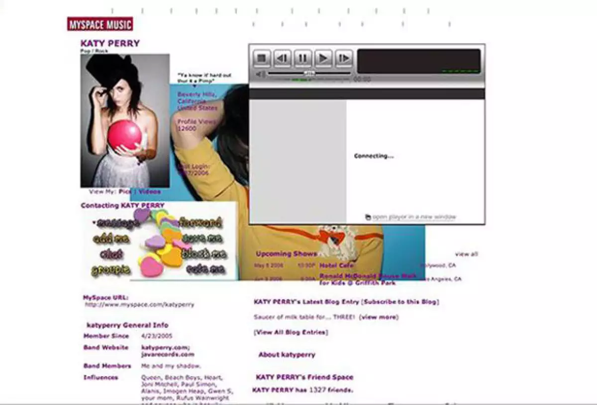 Katy Perry y sus pininos como cantante en MySpace.