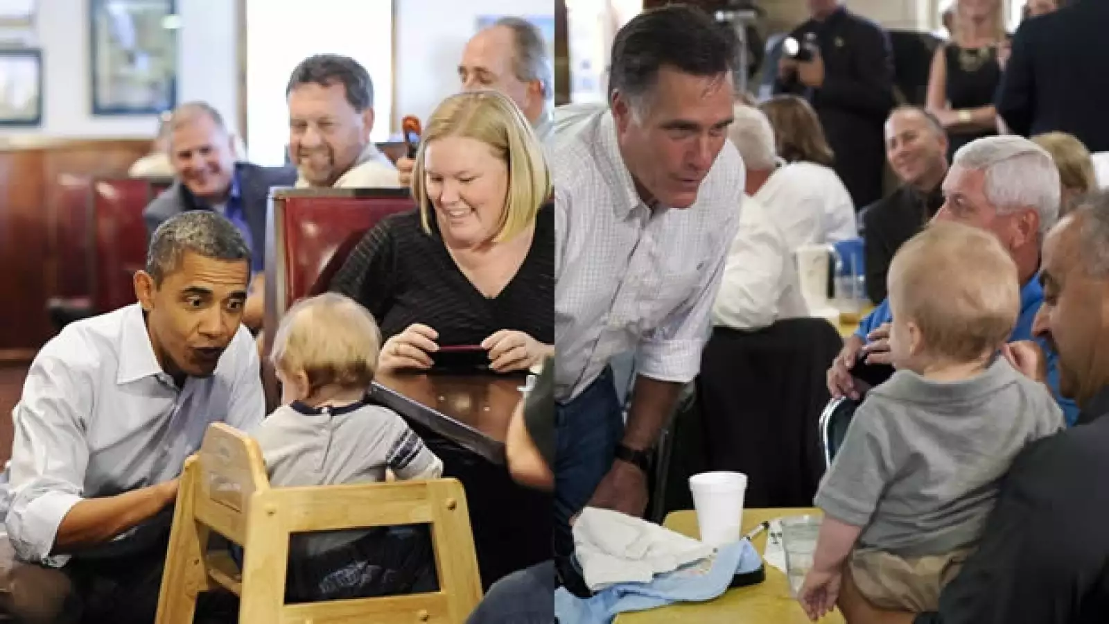 Obama Romney bebes