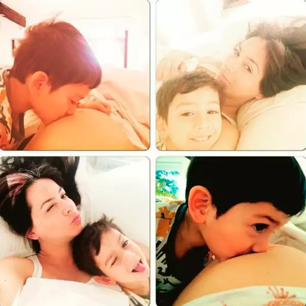 Su primogénito Iam es uno de los más emocionados con la llegada de su hermanita.