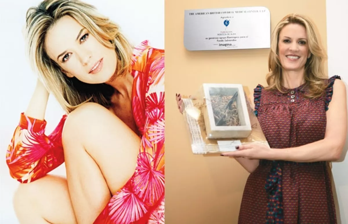 Apareció en Quién por primera vez en agosto de 2000, en ese entonces trabajaba en España y vivía con Miguel Bosé. Al a derecha la vemos en una foto de marzo pasado, cuando el Centro de Cáncer del ABC le entregó un reconocimiento a la Fundación Rebecca de